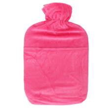 (Pink) Wärmflasche Plüschhülle 2L PVC weich für Nacken-/Schulter