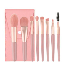 8 Pcs Mini Makeup Brush Set Wood Handle