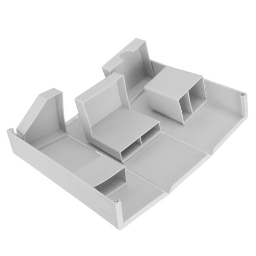 (Grey) Desktop Storage Box Multi Compartment Foldable Makeup Stationery Grey 1
