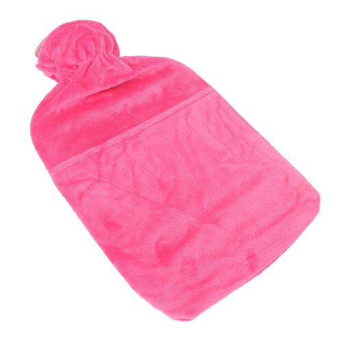 (Pink) Coperta Peluche Morbida Borsa Acqua Calda 2L Rosa 2