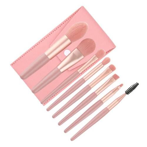 8 Pcs Mini Makeup Brush Set Wood Handle 1