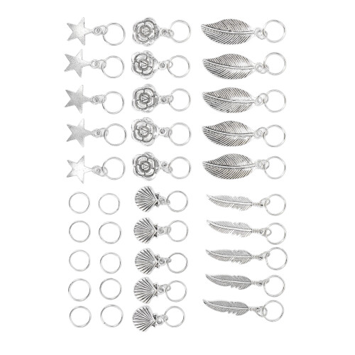 35-tlg. Metall-Haarringe, Verschiedene Designs, Schmuck 2