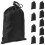 Black Drawstring Bag Polyester Rope Storage 3