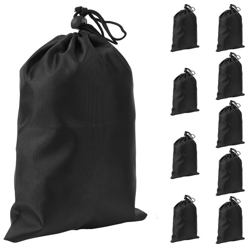 Black Drawstring Bag Polyester Rope Storage 2