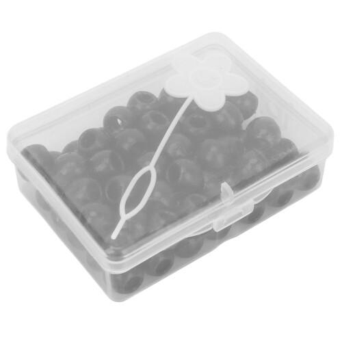 (Black) 70x Bartperlen Haar-Röhren Dreadlocks Transparent 1