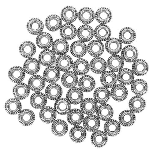 (Silver) 50 Stk Dreadlock Perlen Zink Legierung Silber 2