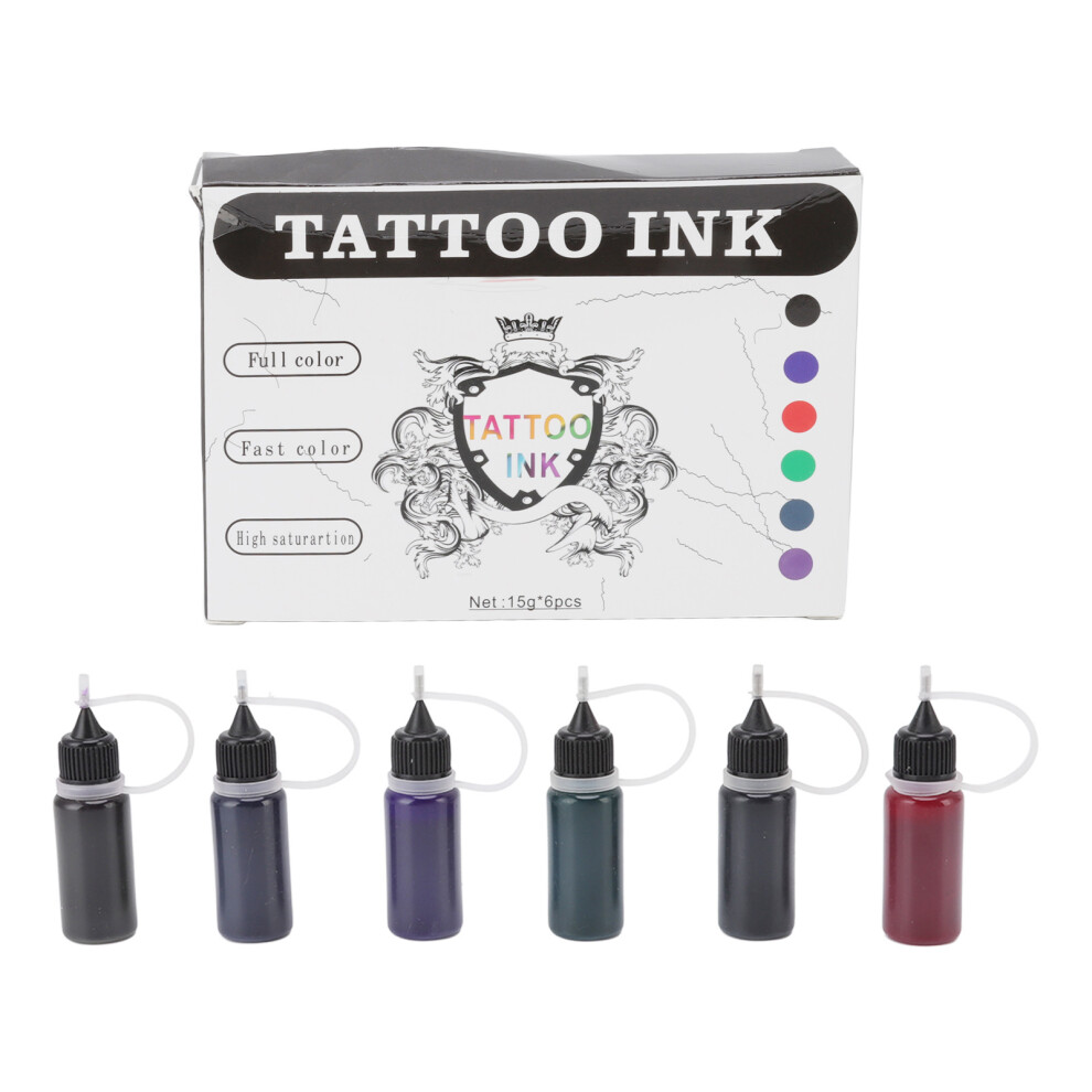 Temporary Tattoo Ink Kit 6 Colors Long Lasting