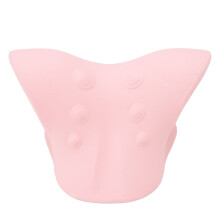 (Pink) Neck Shoulder Relaxer U Shaped Spinal Traction Massage Pillow Black