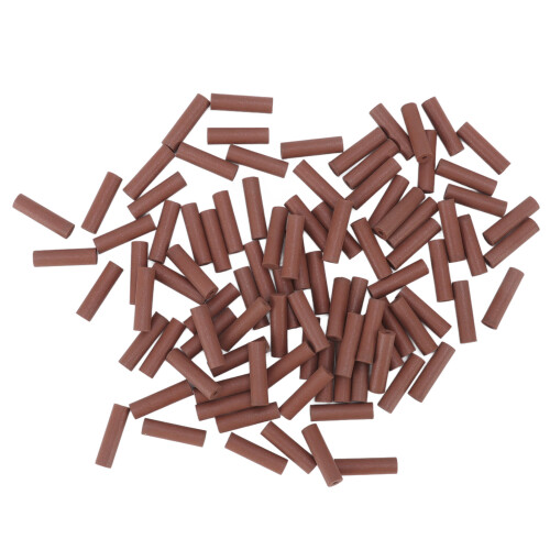 (Brown) 100pcs Gray Silicone Teeth Polishing Granules 2