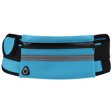 (Sky Blue Free Size) Men Women Running Waist Bag Phone Pouch Fitness Belt Sky Blue