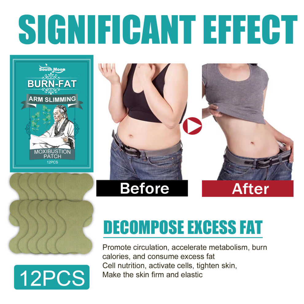 12Pcs Burn-fat Arm Slimming Moxibustion Patches Metabolism