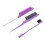 3x Friseurkamm-Set mit Rat-Tail-Kamm lila 4