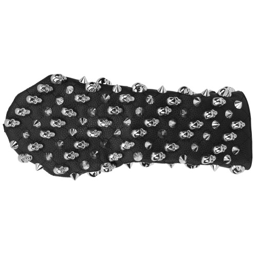 (M) PU Waterproof Golf Putter Cover Skull Rivet Silver S 2