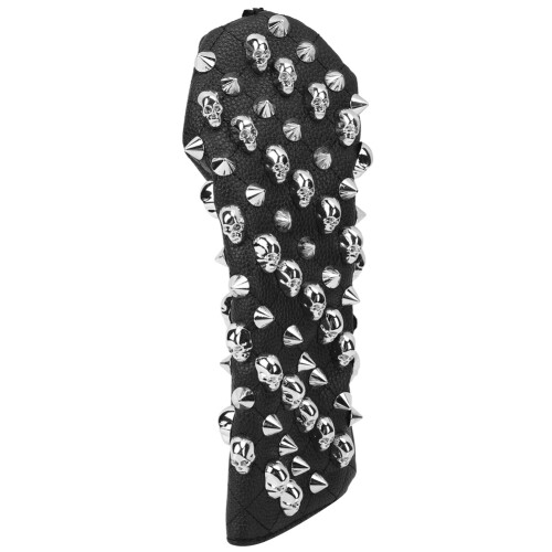 (S) PU Waterproof Golf Putter Cover Skull Rivet Silver S 1