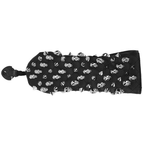 (S) PU Waterproof Golf Putter Cover Skull Rivet Silver S 2