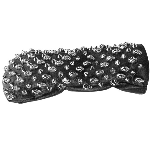 (L) PU Waterproof Golf Putter Cover Skull Rivet Silver S 2