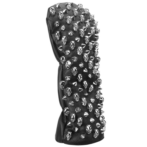 (L) PU Waterproof Golf Putter Cover Skull Rivet Silver S 1