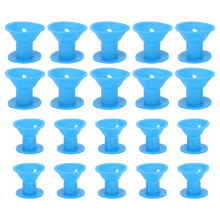 20x Weiche Silikon-Haarrollen Wiederverwendbar Curler Damen Blau