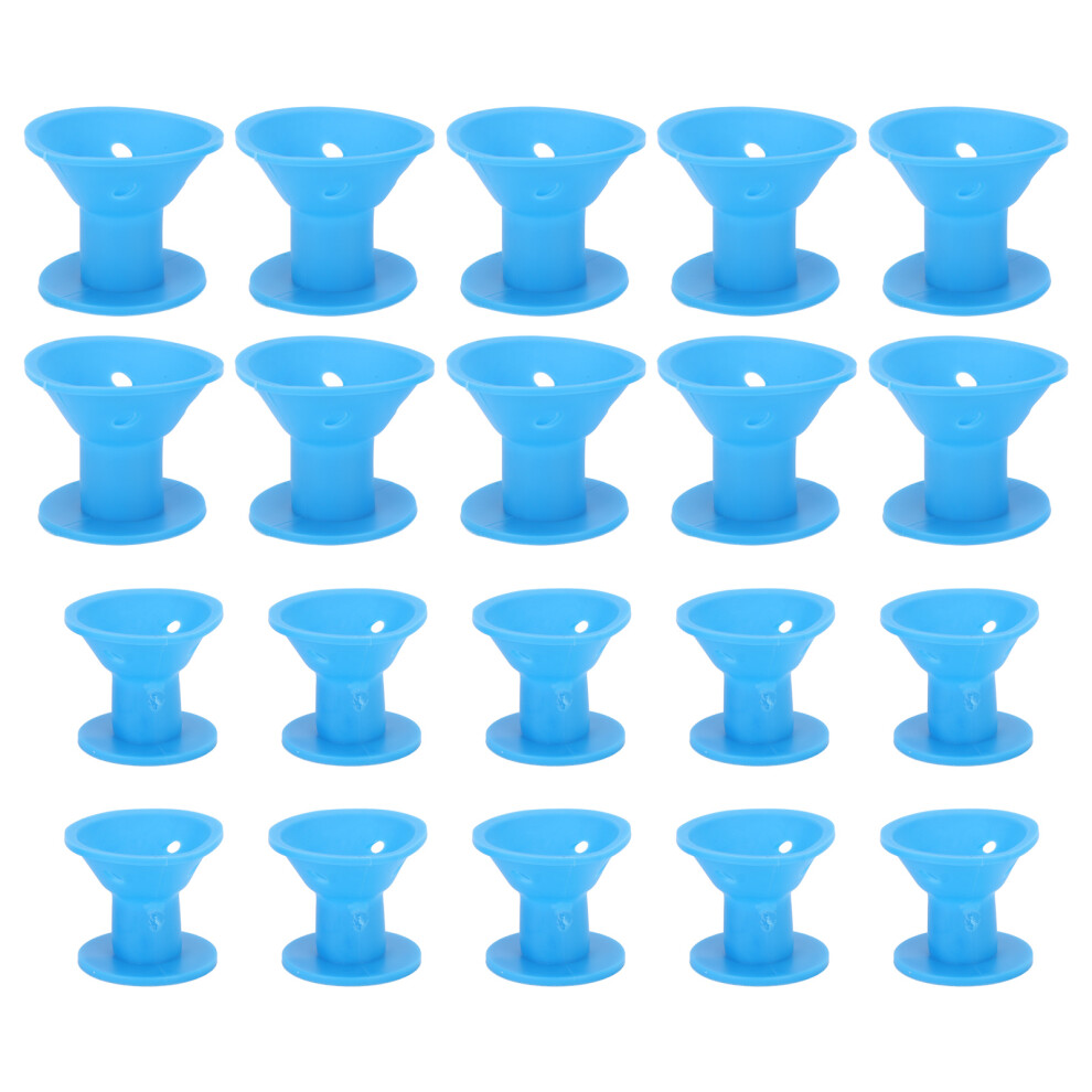 Blue 20Pcs Hair Roller Soft Silicone Reusable Curler For Women