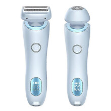(0221D Blue) Bikini Trimmer for Women, Electric Razors for Women, 2 in 1 Pubic Hair Trimmer IPX7 Waterproof Wet & Dry Use, Personal Trimmer