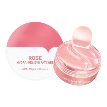 (Rose) 60 Stk. Augenpflaster pflegend gegen Falten & dunkle Ringe, schwarz