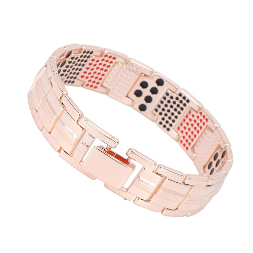 (Rose Gold) Magnetisch titanium armband roosgoud 1