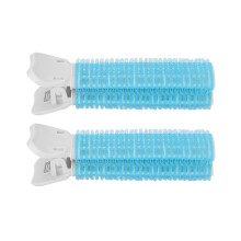 (Blue) 2pcs Rose Red Hair Volume Roller Curler Clip Styling Tool