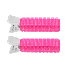 (Rose Red) 2pcs Rose Red Hair Volume Roller Curler Clip Styling Tool