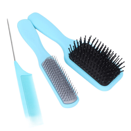 (Blue Boxed) 3 Pcs Hair Comb Set 9 Rows Cut Comb Kit Blue Boxed 1