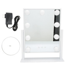 (US Plug) Makeup-Spiegel 9 LED 3 Farben 10-fach Vergrößerung 100-240V US-Stecker