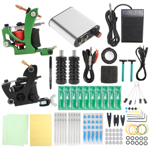 (EU Plug) Mini Tattoo Liner/Shader Kit w/ Power 90-265V