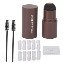 (Light Brown) Augenbrauen-Stempel-Set mit Pinsel & Brau-Puder Braun