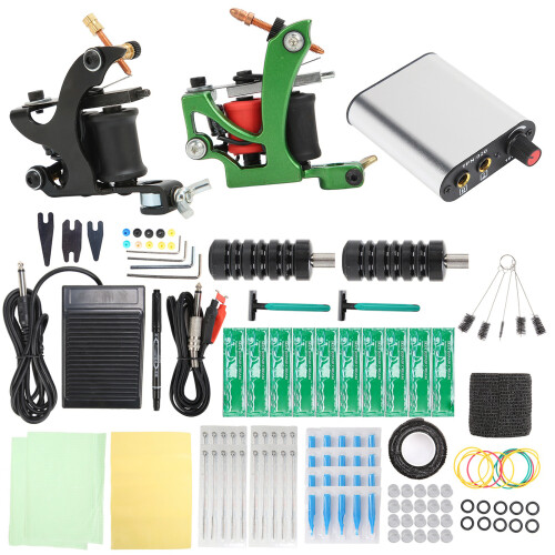 (US Plug) Portable Tattoo Liner/Shader Kit w/ Power 1