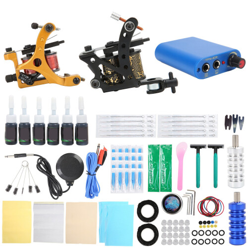 (EU Plug) Coil Tattoo Machine Kit + PSU 90-265V EU Plug 2