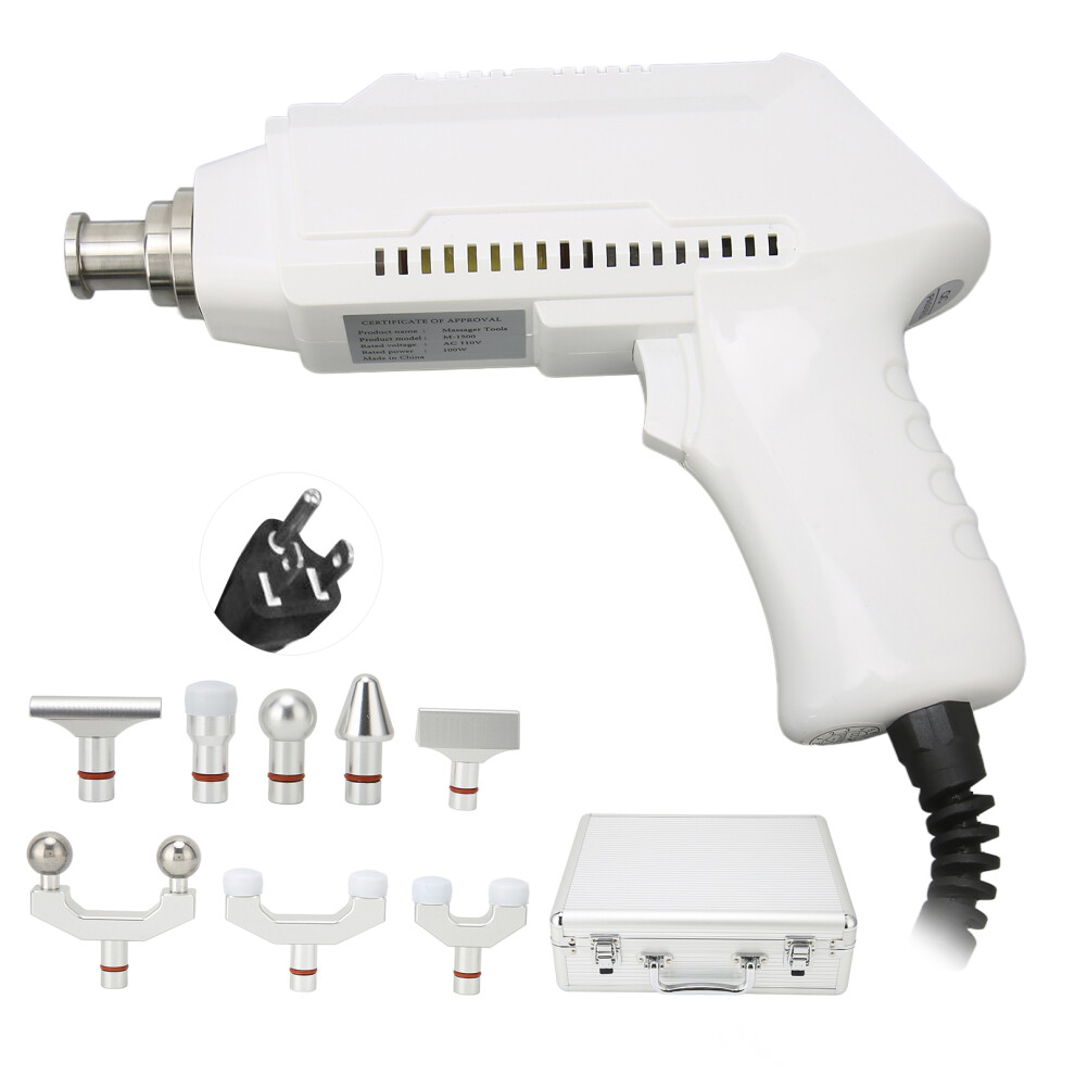 (US Plug 110V) Electric Spine Chiropractor 30 Levels Massage Tool White 110V