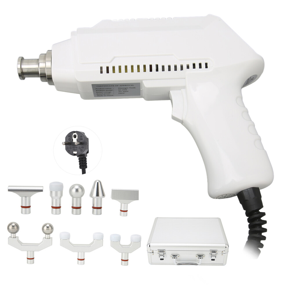 (EU Plug 220V) Electric Spine Chiropractor 30 Levels Massage Tool White 110V