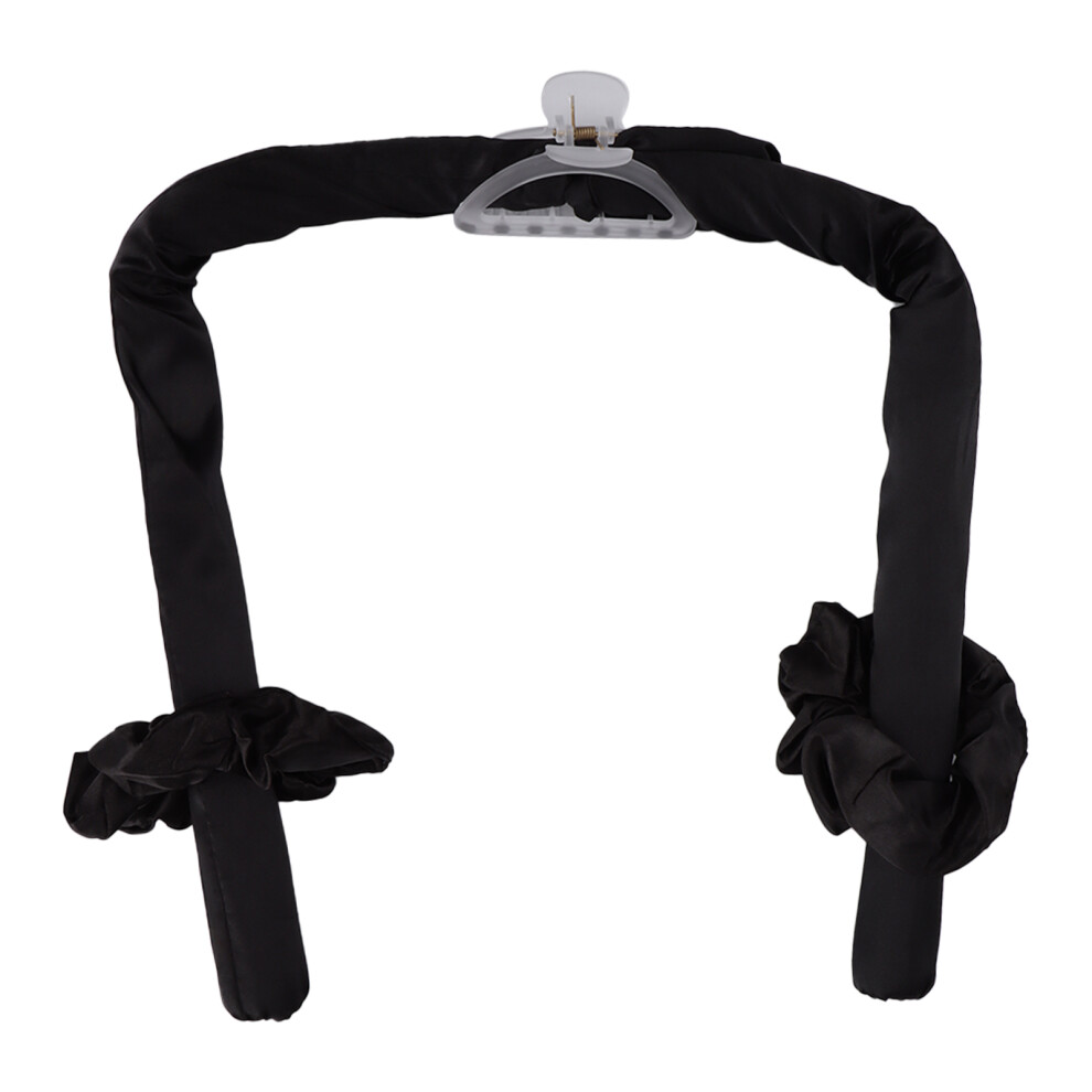 Black (Black) Heatless Curls Hair Headband Soft Foam No Heat Curling Rod