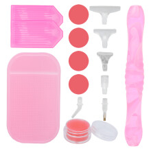 (Pink) Strass-Malwerkzeug Punktierstift mit Rutschfesten Pad Lila