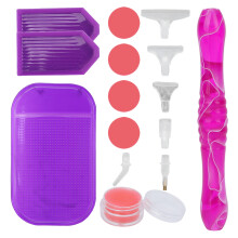 (Purple) Strass-Malwerkzeug Punktierstift mit Rutschfesten Pad Lila