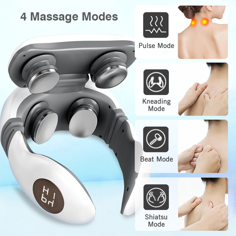 Portable Electric Neck Massager 4 Modes 9 Levels Heating 10min Timer
