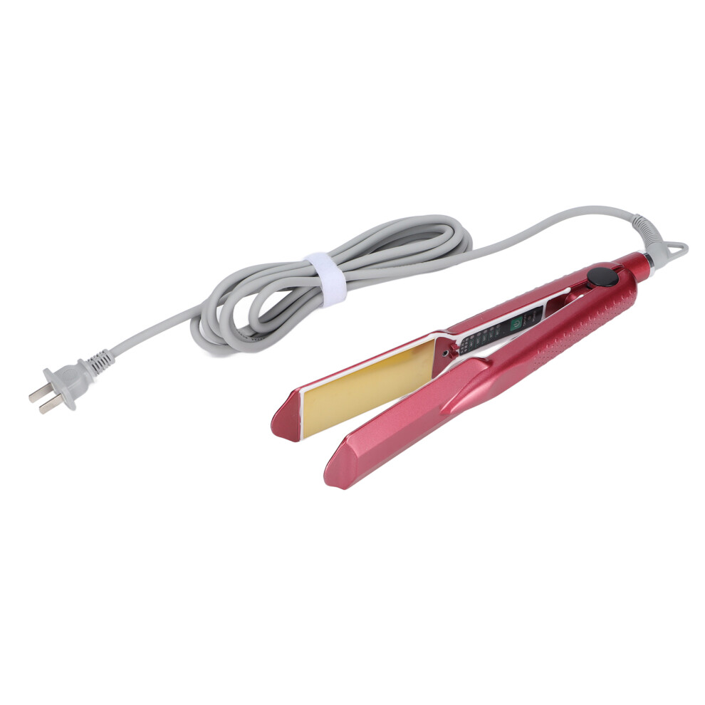 Hair Straightener Waterproof Ceramic Flat Iron Rose Red 110-240V