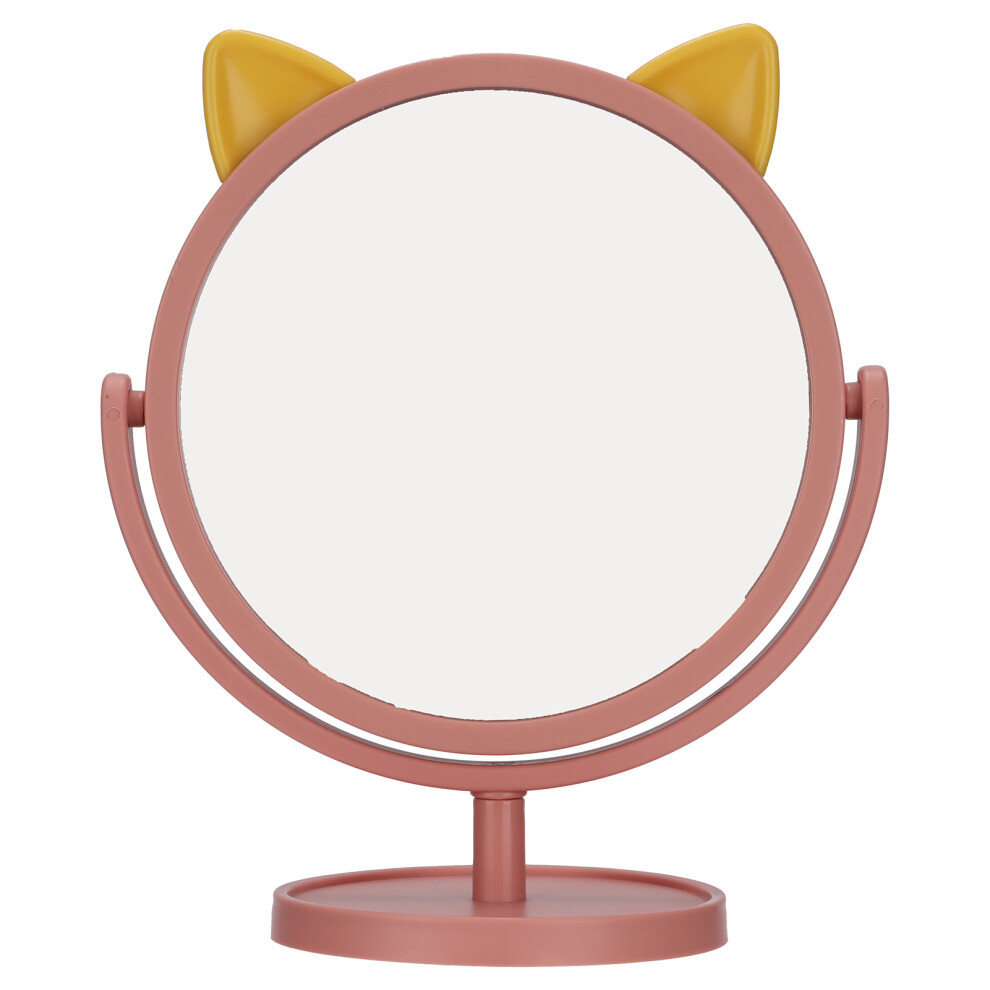 Pink (Pink) Adjustable Makeup Mirror Clear Flexible Small Home Dorm Use