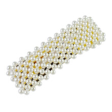(E) Two-piece women's hair clip set (gold), buckle hair clip accessories, bridal pearl hair clips, bridesmaid girls' and children's hair clips.