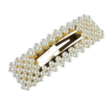 (D) Two-piece women's hair clip set (gold), buckle hair clip accessories, bridal pearl hair clips, bridesmaid girls' and children's hair clips.