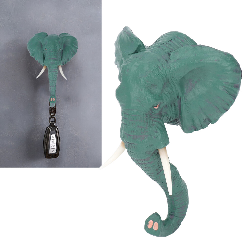 Lifelike Elephant Head Wall Hook - Animal Shaped Retro Entry Decor-image-OPC-PMMGX2Y-NEW