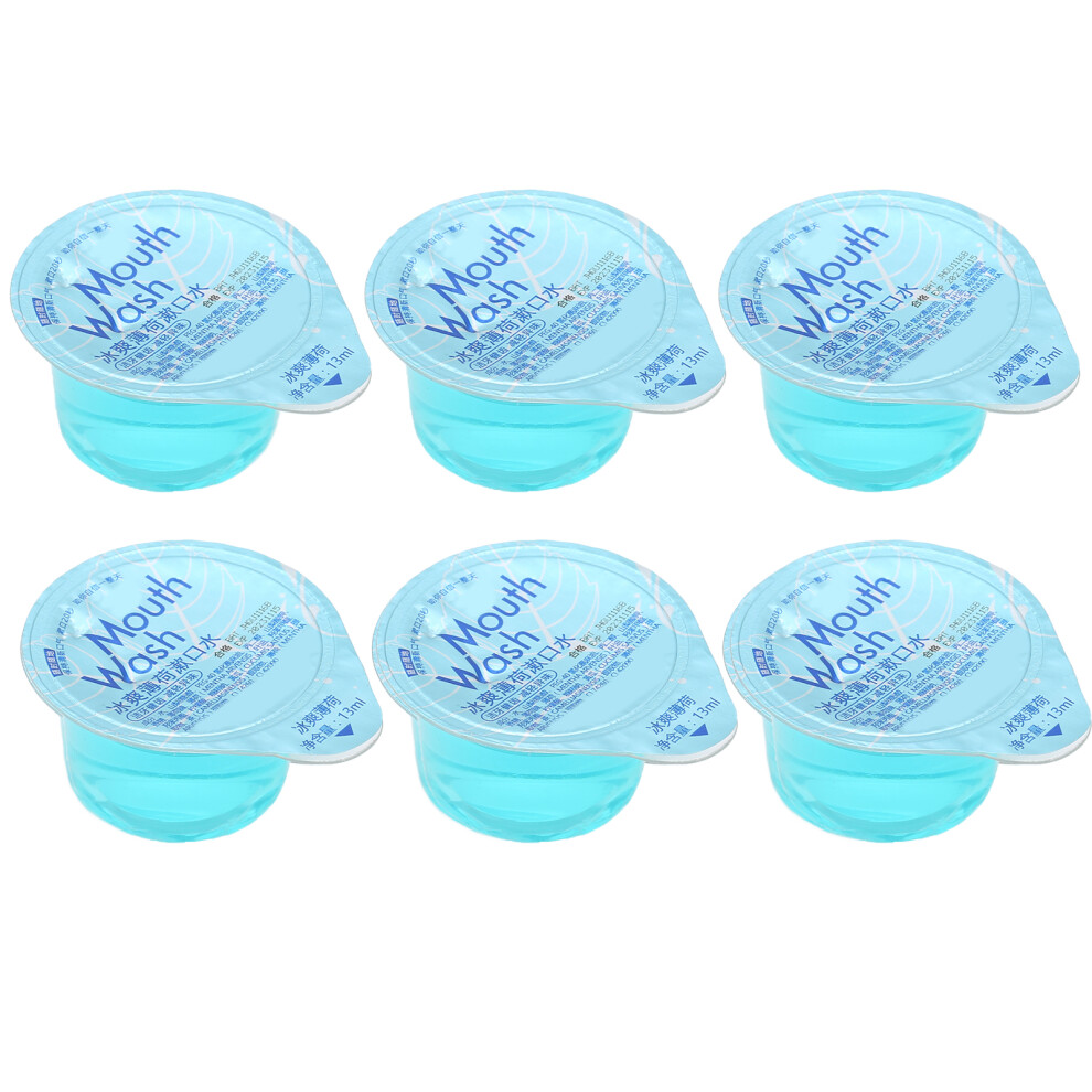6 Pack Travel Mouthwash Mint Flavored Disposable Rinse 78ml