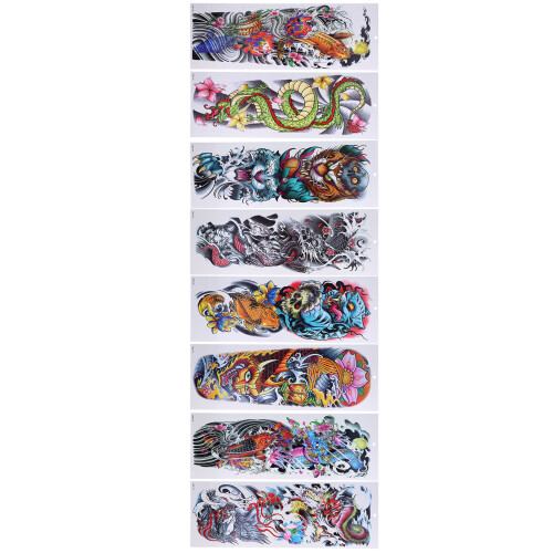 8 Blatt Vollärmel Tattoo Sticker Body Art 1