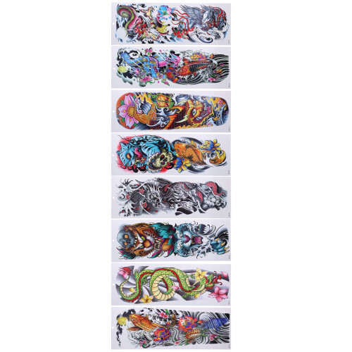 8 Blatt Vollärmel Tattoo Sticker Body Art 2