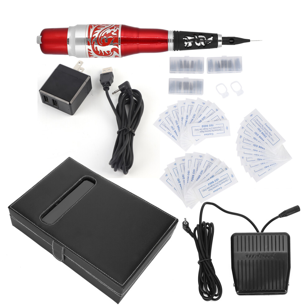 Red (Us Plug) Electric Eyebrow Lip Tattoo Machine Microblading 100-240V Us Plug