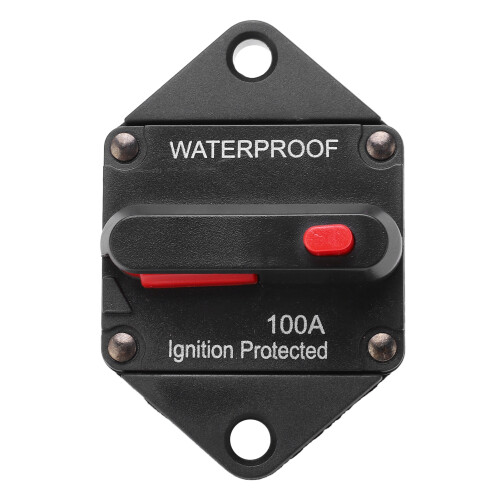 Disyuntor impermeable de 32 V CC, 100 A, con restablecimiento 1